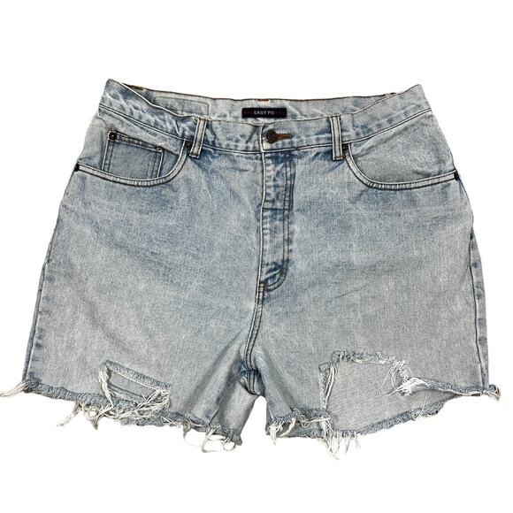 Vintage Bill Blass Jean Shorts Womens Sz 14 Cutoffs Grunge Light Denim Jorts - Picture 1 of 10